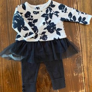 Carters fleece lined sweater and leggings 3 months